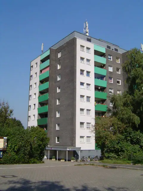 Das Hochhaus der Bocholter Heimbau an der Wagenfeldstraße.